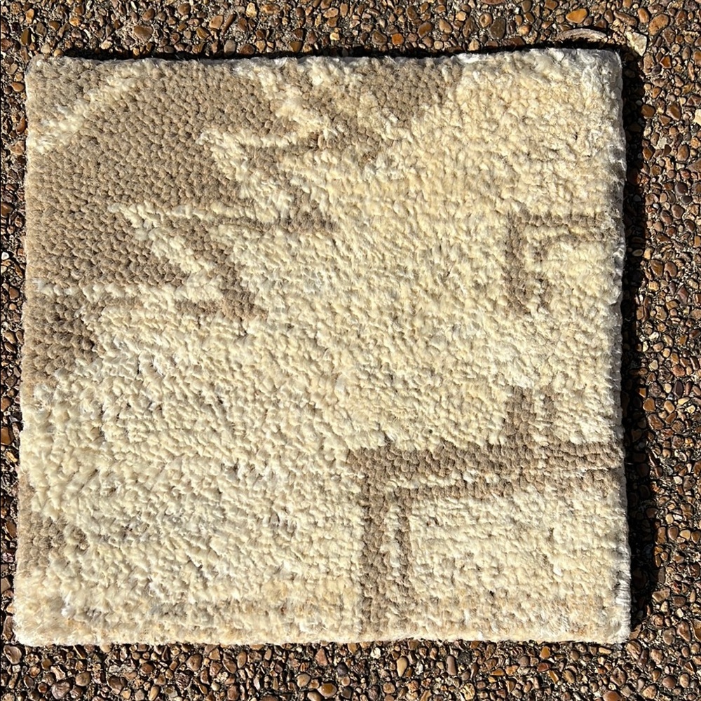 Cozy Cream Textured Rug Sample! Perfect for decor around the house or outside!
